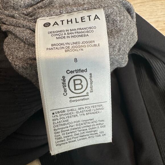 Athleta Brooklyn Lined Jogger Pant Cold weather Black 8 631612 - Picture 7 of 10